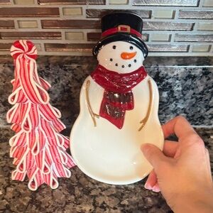Festive Snowman Holiday spoon rest ⛄️❤️
